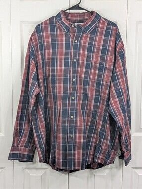Carhartt: Men's Plaid Button-Down Shirt - Red & Blue - Size XL